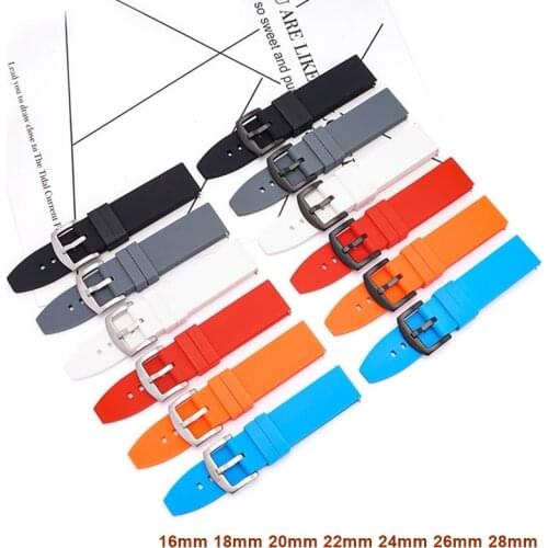 Quick Release Silicone Strap Watchband for Samsung Galaxy Huawei Quartz Business Watch Bracelet 16 18mm 20mm 22mm 24mm 26mm 28mm