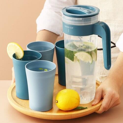 Household Cold Water Bottle Free 4 Cups Plastic Juice Jug Kitchen Accessories Gifts High Temperature Resistance Wholesale Items