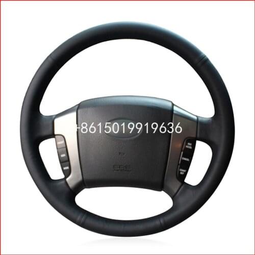 Black Leather Car Steering Wheel Cover for Kia Sorento 2003 2004 2005 2006 2007 2008 2009 Accessories