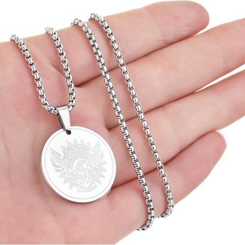 Cxwind Fashion Sun Phoenix Amulet Pendant Choker Necklaces For Women Girl Charm Chain Stainless Steel Geometric Jewelry Gift