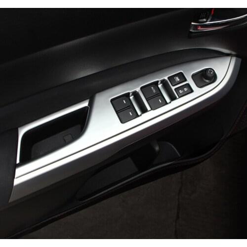 For Suzuki Vitara 2016 2017 2018 Door Window Switch Cover Trim Armrest panel Decoration Chrome Stickers Car-styling Accessories