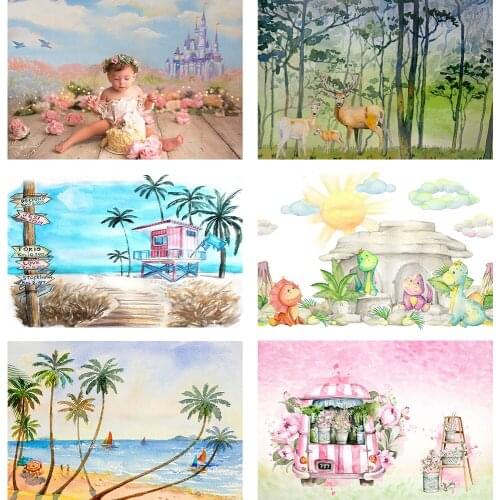 Kids 1st Birthday Party Background Child Jungle Forest Wild Safari Newborn Sea Baby Shower Photography Backdrop Studio
