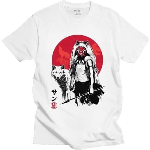 Miyazaki Hayao Anime T-shirt Princess Mononoke Him Ashitaka T Shirt Soft Short Sleeve Round Neck Tshirt Designer Streetwear Tee