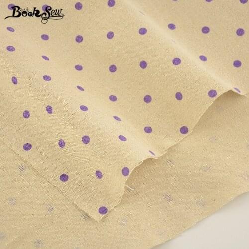 Cotton Linen Fabric Purple Dots Pattern Sewing Material Tissu Tablecloth Pillow Bag Curtain Cushion Zakka Booksew Home Textile