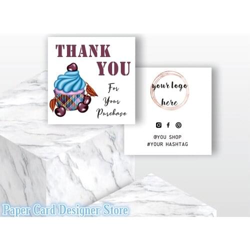 Customize Small Thank You Package Insert Cards Bakerys Business Card Modern Cake Business Cards Social Media Add Logo Card