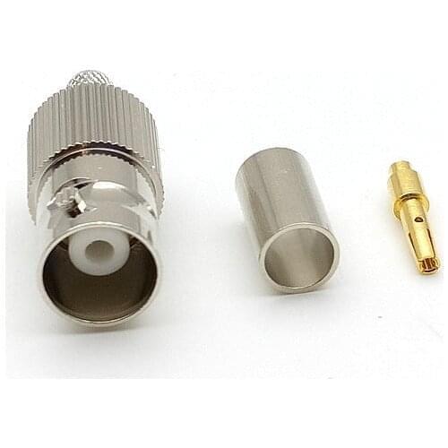 Copper BNC female jack crimp RG58 RG142 LMR195 RG400 Coaxial connector Selling