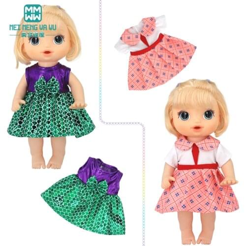 Mini Doll clothes 12 Inch 30CM Silica Rubber rawling Doll accessories Fashion Toys dinner plates, skirts, swimsuits