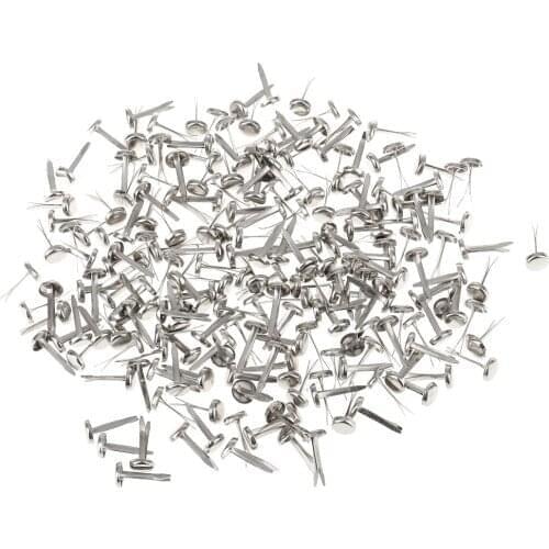 200 Pieces Multi-functional Split Pins Brads Silver Brads Paper Fasteners for Scrapbooking Stamping Embellishments Making