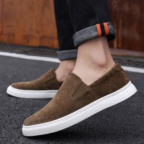 2021 New Men Casual Loafers Fashion Comfy High Quality Cow Suede Leather Loafers for Men Flat Driving Moccasins Slip on Shoes