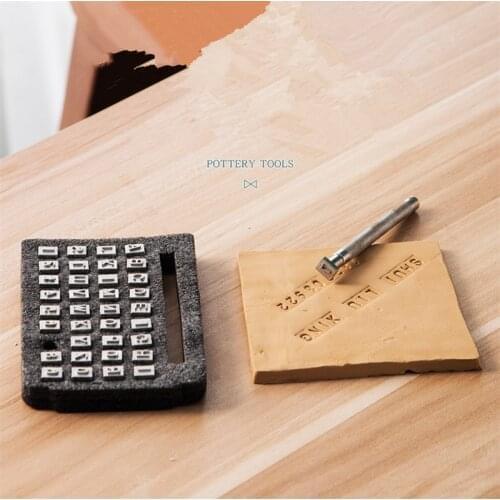 Pottery Texture Stamping Tools Set Metal Letter and Numbers Embosed Stamp Clay Embossing Tools Ceramic Craft Diy Modeling Tool
