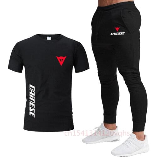 2021 New Brand Mens Casual Sportswear Mens Suit Summer 2-piece Set Of Pure Cotton T-shirt + Sports Trousers Mens Sports Suit