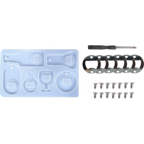 918F Bottle Opener Epoxy Resin Mold Wine Corkscrew Beer Opener Keychain Silicone Mould DIY Crafts Jewelry Casting Tools