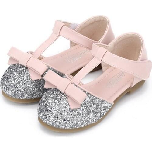 2020 New Children Kids Girls Princess Sandals casual shoes Bling Flat soft Shoes Leather Dress Shoes Kids Dance Dress shoes