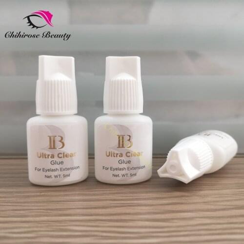 Original 4 Bottles Korea IB Ibeauty Ultra Clear Glue Fast Drying Eyelash Extensions Transparent Glue White Cap 5ml