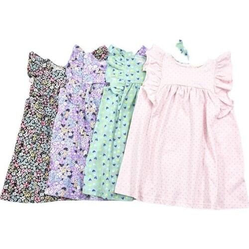 1-3T Kids Dresses For Girls Summer O-Neck Sweet Floral Print Toddler Dress Baby Girl Clothes Infantil Costume Casual Clothing