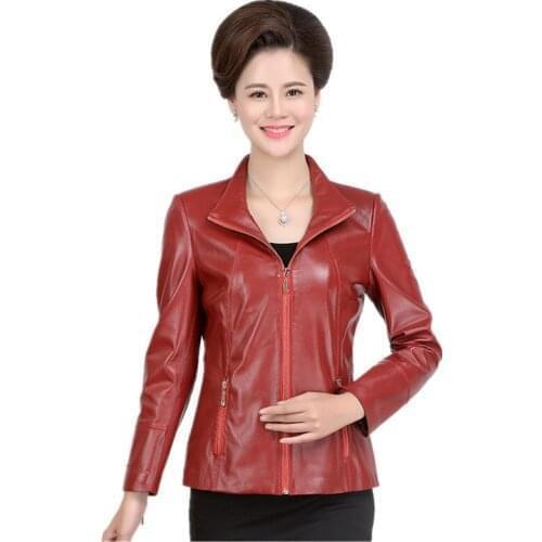 100% Real Sheepskin Leather Coat Women Spring Autumn Plus Size 5XL Jackets jaqueta de couro feminina 2020 219 MF515
