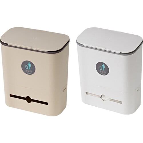 Hanging Sliding Lid Trash Can Wide Opening Durable Gabage Can Home Kitchen Tools Bin