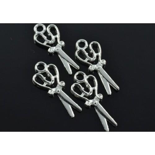 25pcs Silver Plated scissors Charms alloy Pendants for Bracelet Necklace Jewelry Making Accessories DIY 29*12mm J187