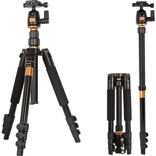 New Version Q555 Professional Aluminum Magnesium Alloy Portable Foldable Tripod Kit For SLR Camera / Can Be Changed To Monopod