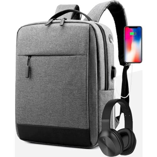 NEW Mens Backpack USB Rechargeable Laptop Bag Outdoor Travel Business Leisure Bag Large Capacity Fashion Simple Backpack