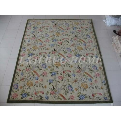 Free shipping 10'x14' 90Line Savonnerie rug, hand knotted woolen carpet, Classical design