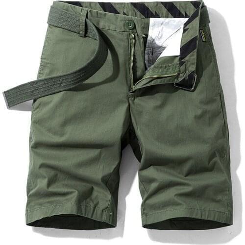 Summer Cargo Shorts Men Casual Streetwear Mid-waist Knee Length Mens Shorts 97% Cotton Breathable Bermuda Masculina Board Short