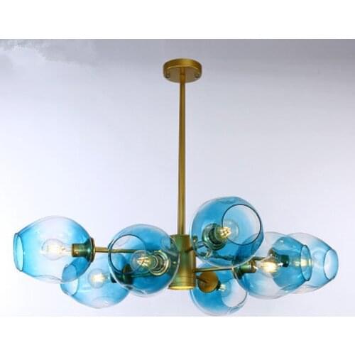 Modern Glass Chandelier Nordic Dining Room Kitchen Living Room Designer Lighting Luminaire Gold Black