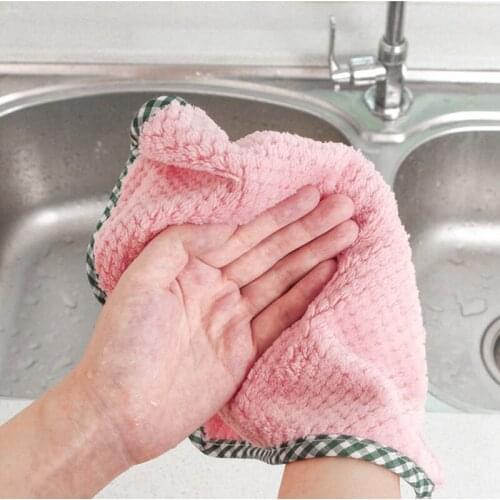050 Kitchen Thick rag Glass Cleaning Cloth Rags Wipe Without Leaving Marks Use Home Quick Water Absorption 26*26cm