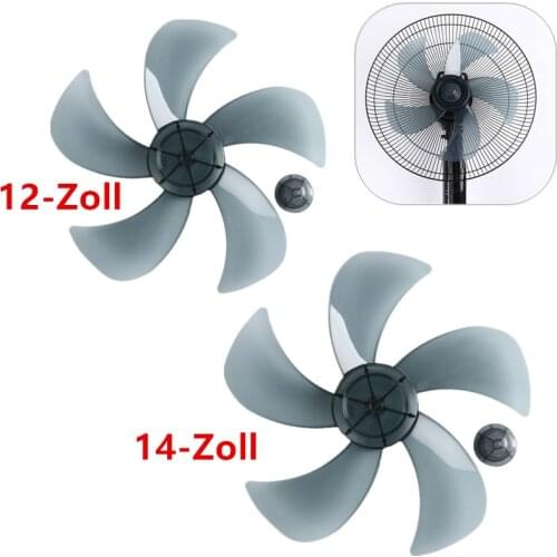 12/14 Inch Universal Plastic Silence Fan blade 5 leaves with Nut Cover for Household Standing Pedestal Fan Table Fan Accessories