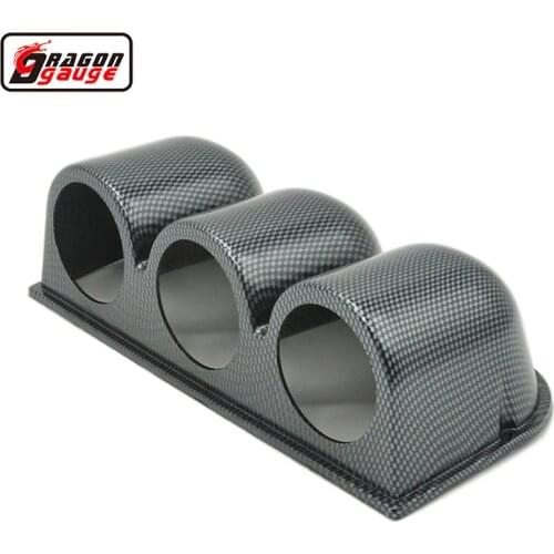 Dragon gauge Universal 2 Inch Auto Car Racing Refit volt gauge pods Carbon color Triple Dash mountable hose holder
