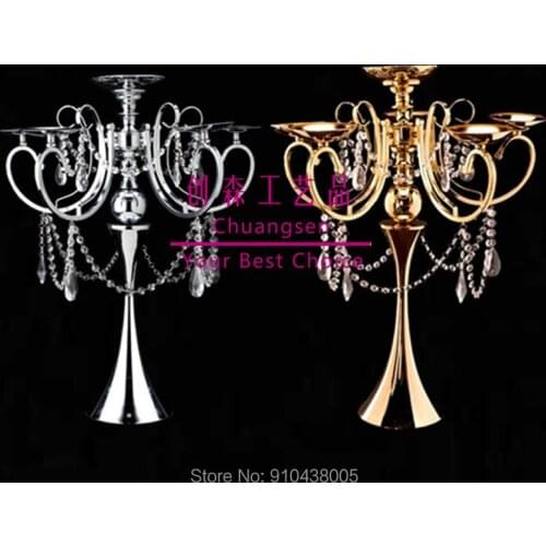 Flower Vases Wedding Column Stand Party Decoration Wedding Centerpiece Iron Candle Holder Gold Flower Stand Christmas Candelabra