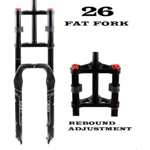 Fat Tire MTB Bicycle Two-Shoulder Dual Crown Air Suspension Fork Shock Absorber 26*4.0 Quick Release 135MM Adjustable Damping
