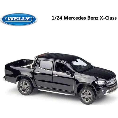 WELLY Diecast 1:24 Car Pickup Truck Metal Mercedes Benz X-Class Model Car Alloy Toy Car For Kids Crafts Decoration Collection