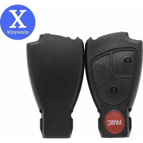 XinYueXin Soft Button Key Shell Case for Mercedes Benz B C E S ML SLK CLK Class 3+1 4 Buttons Panic for Mercedes Benz Smart Key