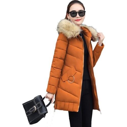 Winter jacket female warm down jacket overcoat woman style loose medium long parker coat woman winter thick hooded jackets women