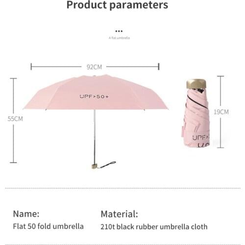 Sun and rain Umbrella Small Pocket Umbrella Vinyl Umbrella Sun Protection and Ultraviolet Protection Parasol Beach Umbrella