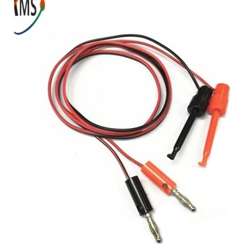 1pair of red and black Hot Multimeter Dual Test Hook Clip to Male Banana Plug Cable 4ft 4 in 1