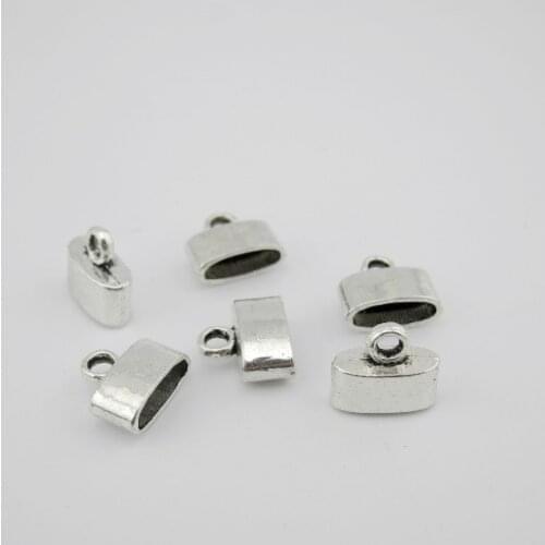 10sets/20pcs 10mmx3.6mm Antique Silver Oval Holes End Caps/Clasp for Leather Bracelet Jewelry Findings--CLP1232