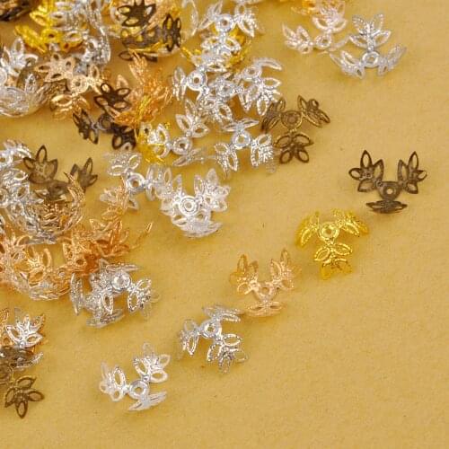 1000Pcs 16mm Flower Filigree Beads Caps for Jewelry Making Bracelet Necklace Diy End Spacer Beads Accessories