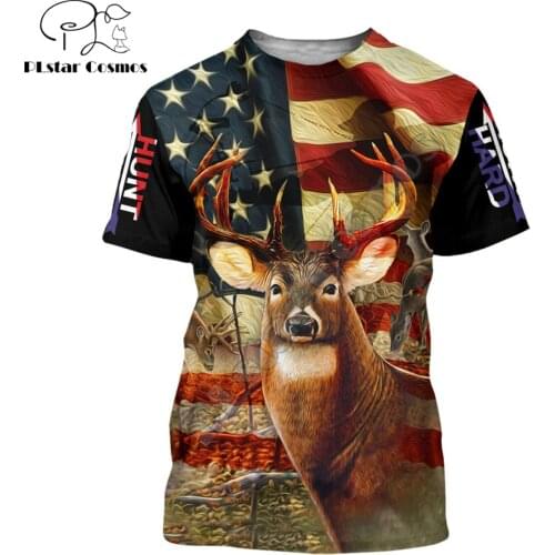 2021 Summer Hipster Men t-shirt Deer Hunting 3D All Over Printed Harajuku Short sleeve T shirts Unisex Casual tops TX0157