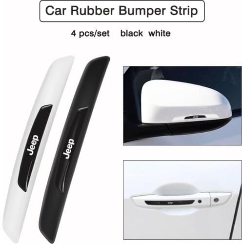 4Pcs Universal Car Door Rearview Mirror Rubber Bumper Strip Anti-Collision Protector Tools Stickers For Jeep Renegade Compass