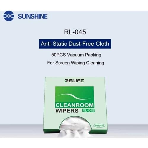 50pcs Relife RL-045 Anti-Static Cleanroom Wipers Cloth Drawing Design Vacuum Packing For Phone Screen Mainboard Clean Tool