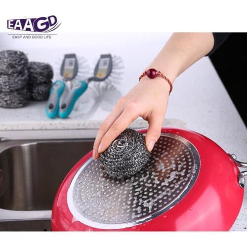 6Pcs/Set Useful kitchen tool The dishes must brush pot Stainless steel wire cleaning ball cleaning brush