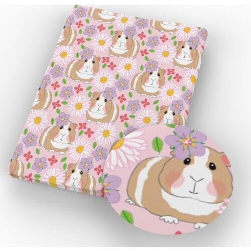 David accessories 50*140cm Guinea Pig Printed 4 Ways Stretch Knit Fabric Kids Home Textile DIY Sewing Tilda Doll Fabric,c9719