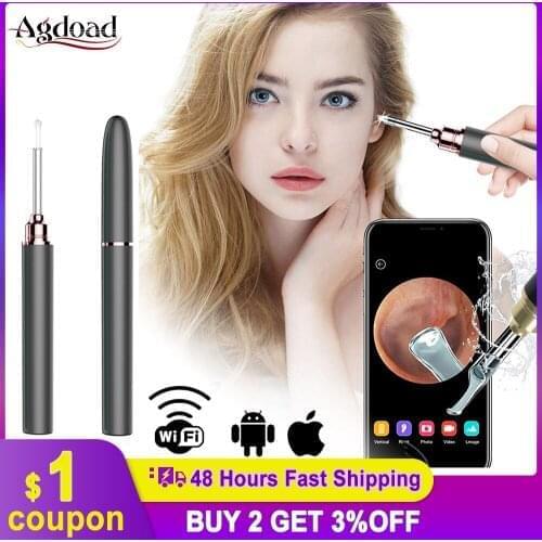 Wireless Visual In Ear Cleaning Endoscope Spoon Mini Camera Ear Picker Ear Mouth Nose Wax Removal Otoscope Support Android PC