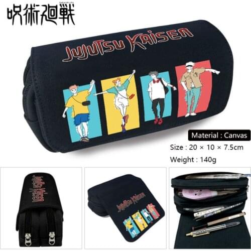 Jujutsu Kaisen Case Anime Cartoon Make up Cosmetic Bag Student Stationery Multi-function flip Bags Gift