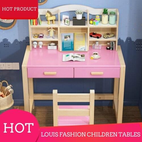 Louis Fashion Children Tables solid wood learning table household desk suit simple primary school