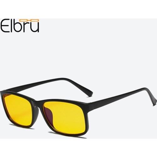 Elbru Square Anti Blue Light Optical Sepectacles Night Vision Glasses Frame Students Computer Goggles Eyeglasses For Women Men