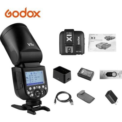 Godox V1N Camera Flash Speedlite Round Head Wireless 2.4G Zoom for Nikon D5300 D750 D850 D7100 for Wedding Portrait Studio
