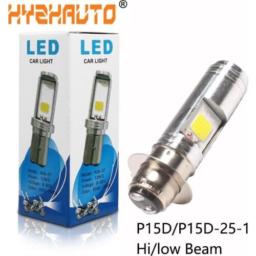 1Pcs H6M P15D-25-1 Led Motorcycle Headlight PX15D Hi/Lo Beam led Moto Motorbike Headlight Fog Light Super bright 10W 1000LM 12v